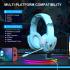 PHOINIKAS Wireless Gaming Headset with mic for PS4 PS5 PC Switch, 2.4G Wireless Over Ear USB Gaming Headphones with 7.1 Stereo Sound, Low Latency, 15H Battery Life - White